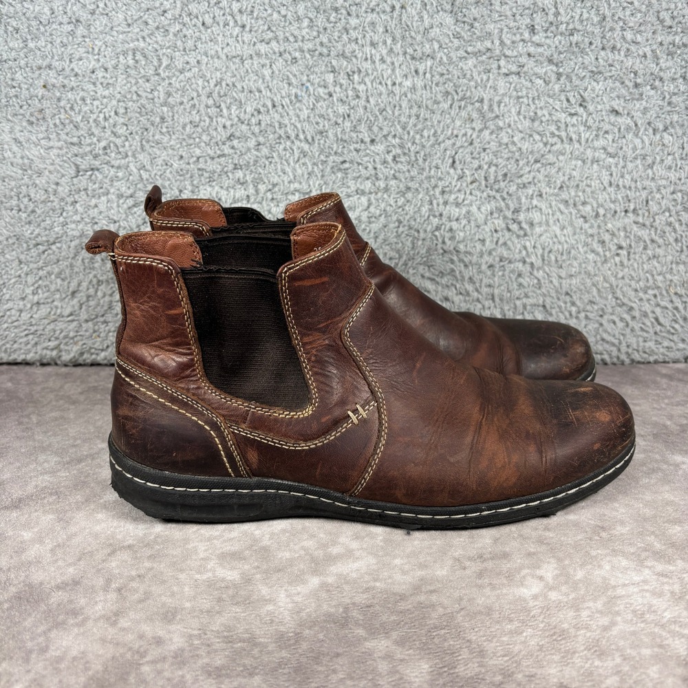 Johnston & Murphy Chelsea Boots Mens 10.5 Brown Leather 25-2416 Memory Foam